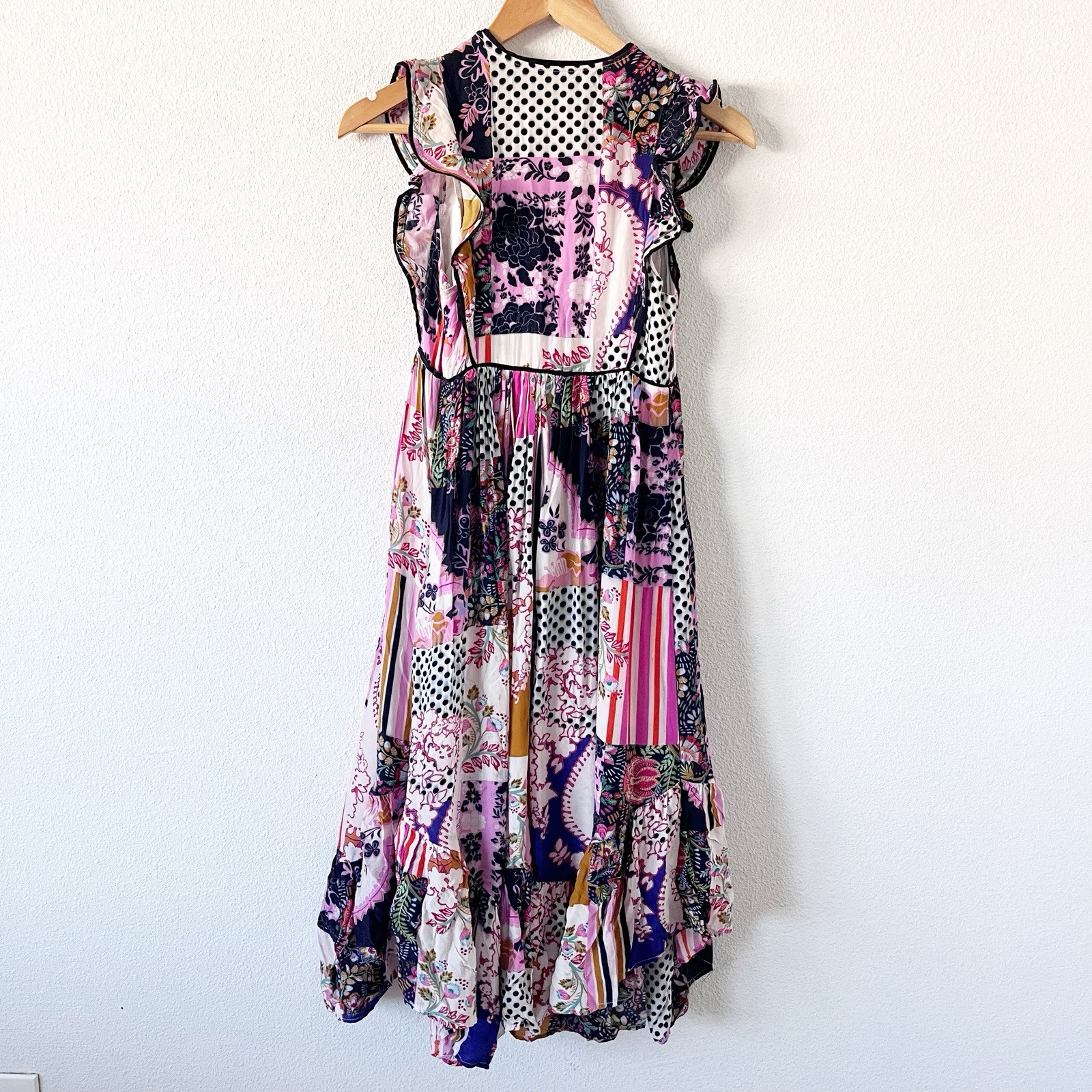 Anthropologie Ruffled Patchwork Flutter Sleeve Mi… - image 8