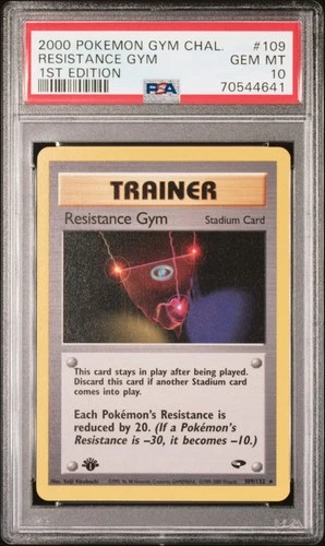 2000 POKEMON GYM CHALLENGE 1ST EDITION #109 RESISTANCE GYM PSA 10