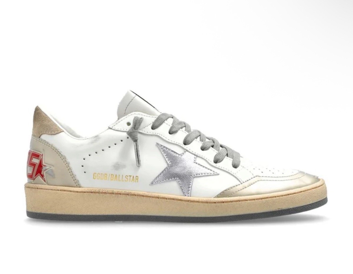Golden Goose Ball Star Sneakers White Pewter Gunmetal Bronze EU 36