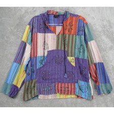 Gringo Sweatshirt Womens Medium Patchwork Hooded Hoodie Cottagecore Pullover