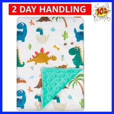 Soft Plush Minky Blanket for Boys  Girls - Double Layer with Dotted Backing,...