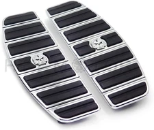 XKH- Motorcycle Chrome Skull Zombie Rider Footboard Insert Kit- Traditional D Sh