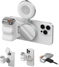 Fun Shot Magnetic Phone Camera Grip  C03 Magnetic Selfie Light Silver Bundle