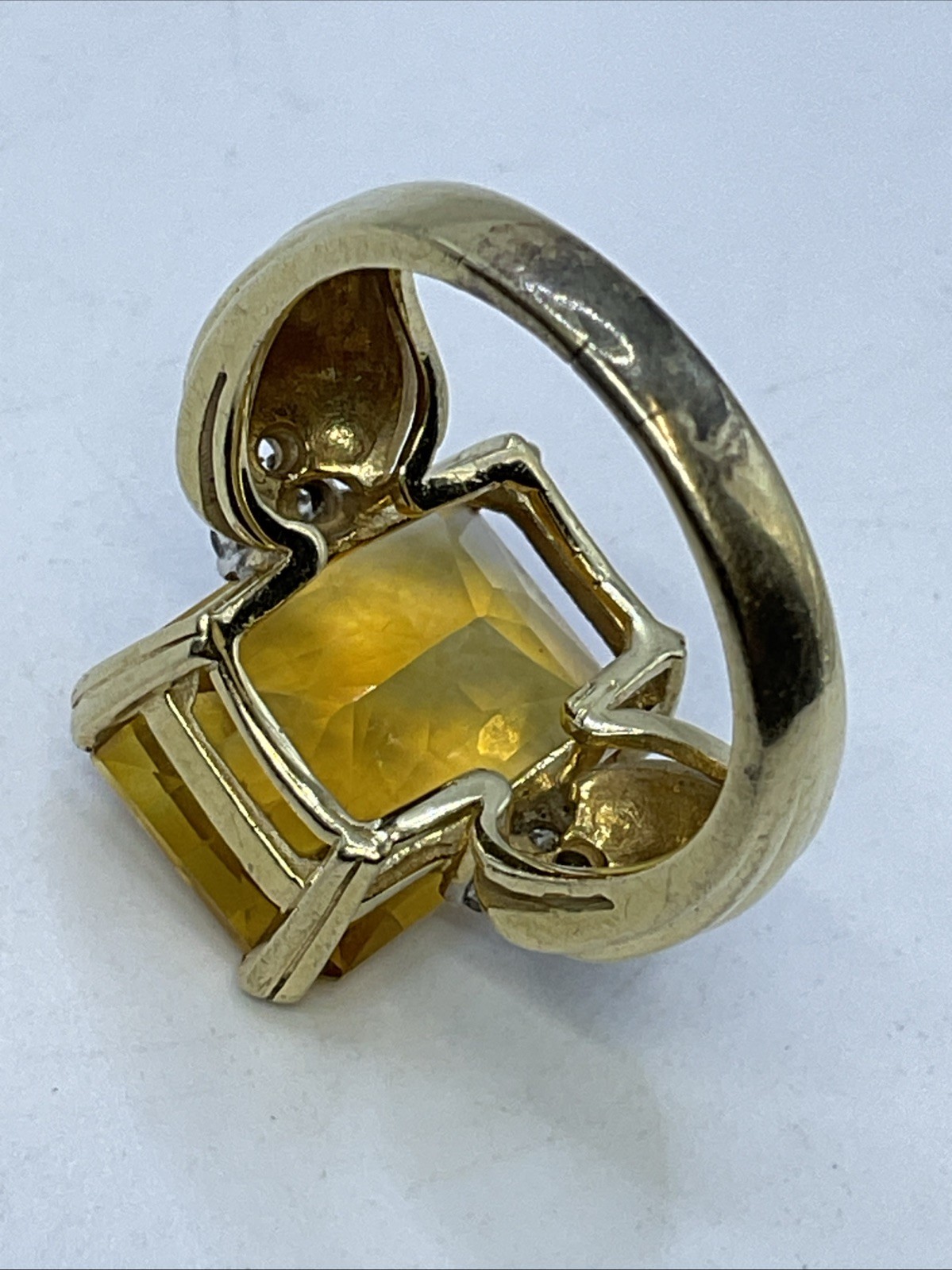 COCKTAIL Ring Solid 12K Yellow Gold Checkerboard … - image 17