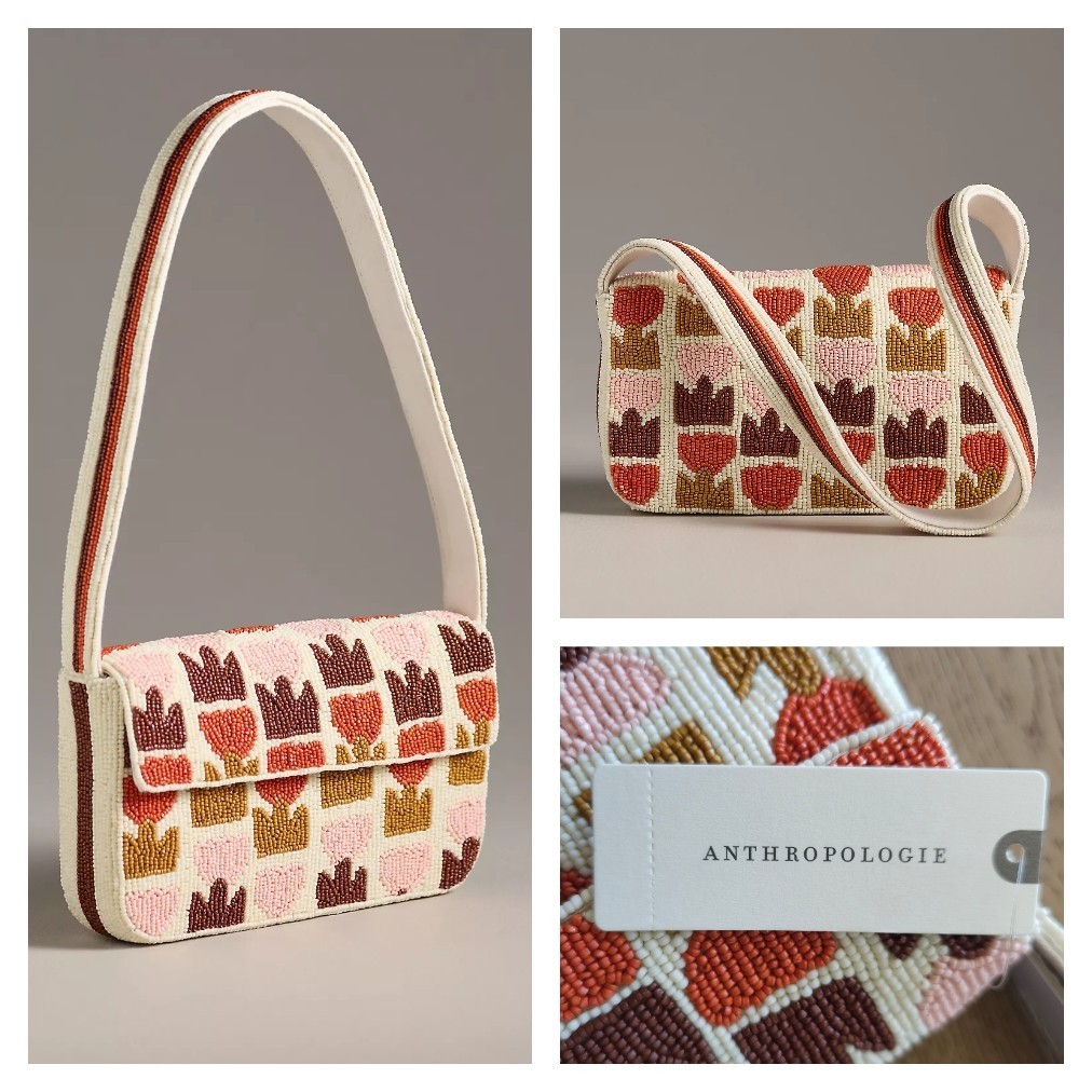 Anthropologie The Fiona Beaded Bag: Floral Edition 