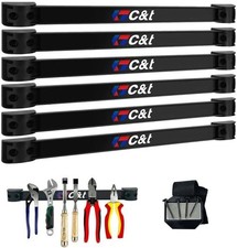 6-pack Heavy Duty Magnetic Tool Holder Strip - Wall Mounted Organizer