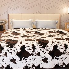 Cow Print Blanket Soft Warm Twin Blankets and Throws Bedding Fleece Blanket Cozy