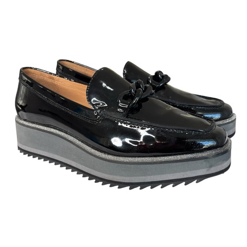 Johnston and Murphy Gracelyn Chain Loafer Black Patent Leather Womens Size 8 NEW