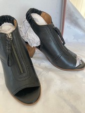 Moda In Pelle Marmie Leather Heeled Zip Front Sandals Black  Size 39 UK 6 £89.95