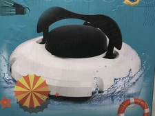 Cordless Pool Cleaner PZ0-18 Cordless Robotic Pool Cleaner vacuum,White/Black