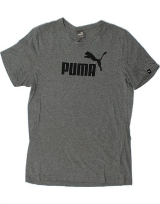 PUMA Mens Graphic T-Shirt Top Large Grey Cotton BB07