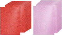 20 BläTter Rot/Rosa Glitzerkarton, 21X29,7 Cm A4 Glitzerpapier Karton Hochglanz