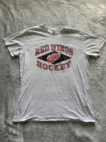 NHL OFFICIAL LICENSED White Red Wings Hockey T-Shirt Large - Bild 1 von 3