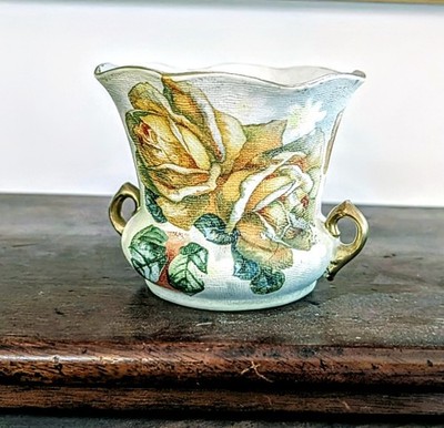 Antique Royal Bayreuth Rose Tapestry Two Handled Planter original bisque insert