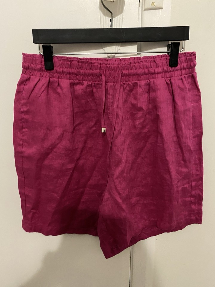 EB & IVE Pink Linen Shorts L- Like New