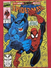 SPIDER-MAN #15 OCT 1991 HE’S HERE! X-MEN’S BEAST ! VF- 7.5 MARVEL COMICS