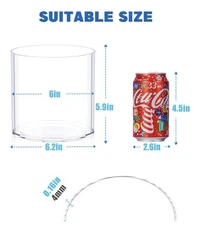 Flower Clear Plastic Vase Centerpiece for Home, Wedding Party, Clear Cylinder...