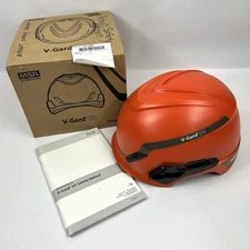 MSA V-Gard H1 Safety Helmet Novent Orange Fas-Trac III Pivot Suspension 10194797