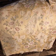 RARE Vintage  Croscill  Floral Brocade Lined Curtains 40x84 Plus Tieback EUC