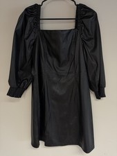 Black Pleather Mini Dress - Large