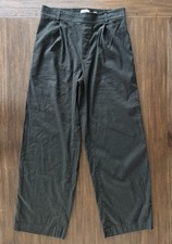 Vince SummerPants Womens Medium Black Linen Pleated Straight Leg Pull On Elastic