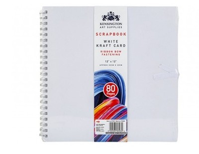 WEISS BASTELN SAMMELALBUM SCHLEIFENVERSCHLUSS 12'' x 12'' (2er Pack) - Perfekt für Kunstwerke