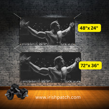 Arnold Schwarzenegger, Classic Bodybuilder Pose Vinyl Banner  Gym Wall Decor