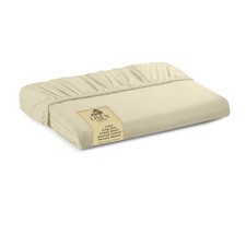 Linen Home Washed Cotton Percale Fitted Sheet King Size, Ivory, 1 Deep Pocket...