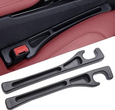 Car Seat Gap Filler, 2-Pack No-Drop Seat Side Gap Seam Filler Organizer Black
