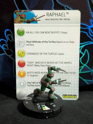 Heroclix Teenage Mutant Ninja Turtles Series 1 Raphael #025 Rare figure w/card!