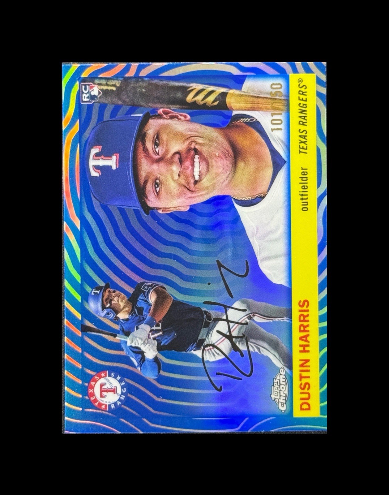 2025 Topps Chrome Platinum Anniversary #223 Dustin Harris Blue Vibration /150