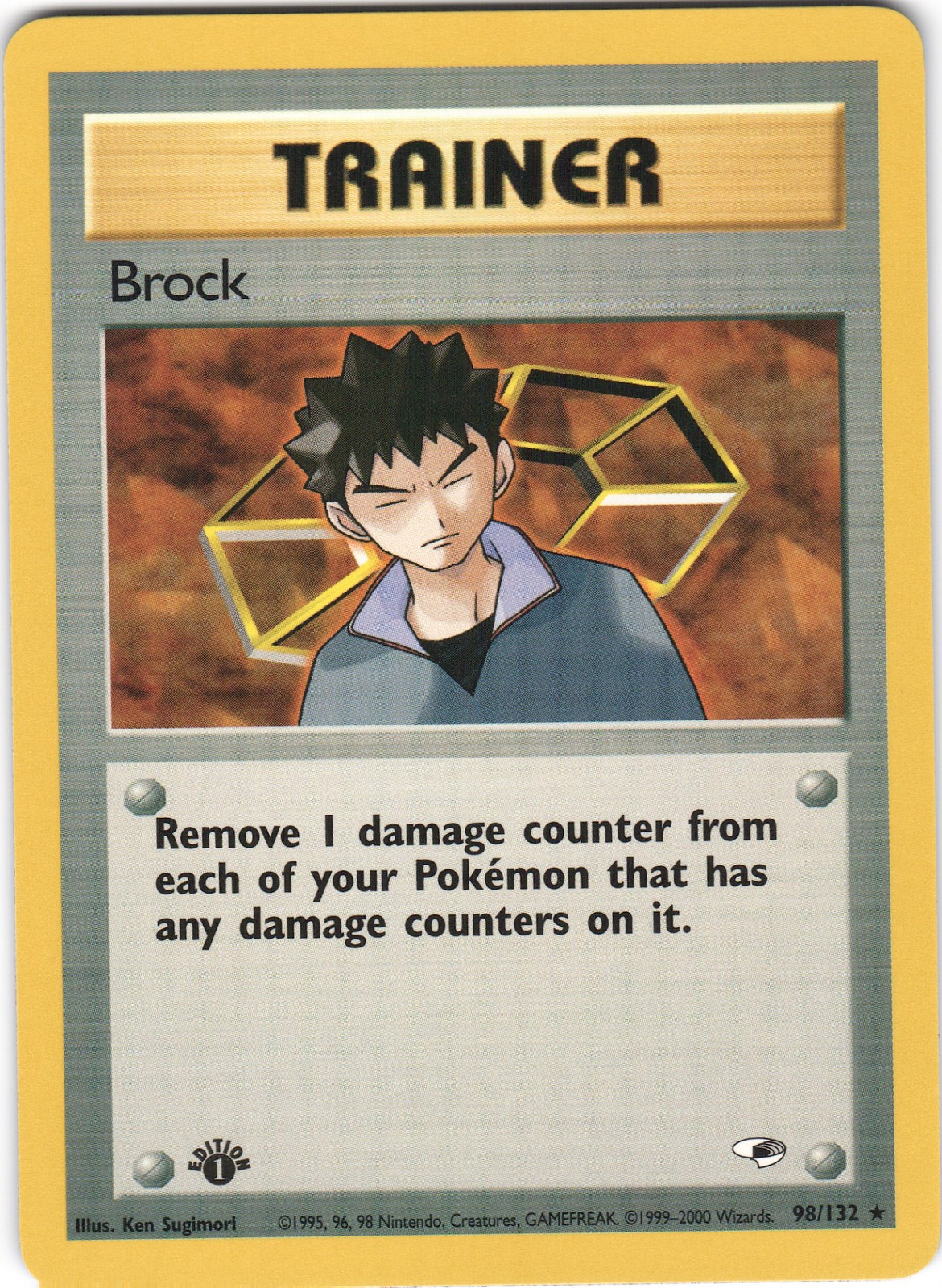 Brock 98/132 Rare Gym Heroes Pokemon 1st Edition NM