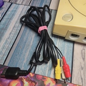 Sega Dreamcast Console System & Crazy Taxi Game (Disc Only) & Cables WORKS GREAT