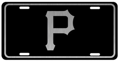 Pittsburgh Pirates Laser Etched Engraved Black Vanity Aluminum License Plate Tag