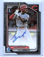 2024 Bowman Chrome Kyle Henley Autographed Baseball Card CPA-KHY Reds