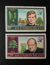 Ascension Island stamps 1974 Scott 181-182 Winston Churchill MNH XF