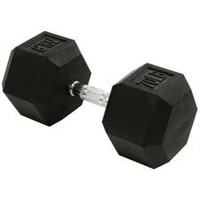 Non-Slip Rubber Hex Dumbbell 70 lbs Strength Training Home Gym Equipment