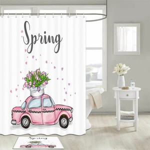 Cute ladybug Shower Curtain Bedroom Waterproof Fabric & 12Hooks 180*180cm new Cute ladybug Shower Curtain Bedroom Waterproof Fabric & 12Hooks 180*180cm new