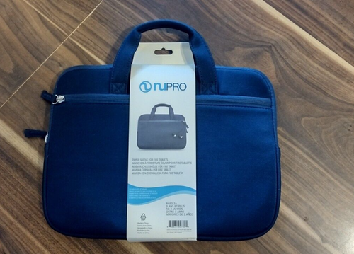 NUPRO NAVY BLUE ZIPPER SLEEVE INSIDE POCKETS & INSIDE NAME TAG FOR FIRE TABLETS