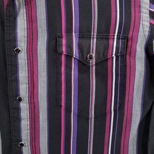 Vtg Wrangler Shirt Large 16 34 Pearl Snap Western Rodeo Cowboy Purple Pink - Imagen 7 de 17
