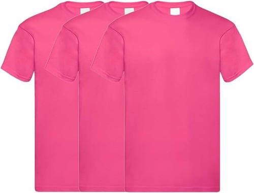 Mens Original Pack of 3 Short Sleeve Plain T-Shirts Fruit Of The Loom 100% Cotto - Picture 21 of 42