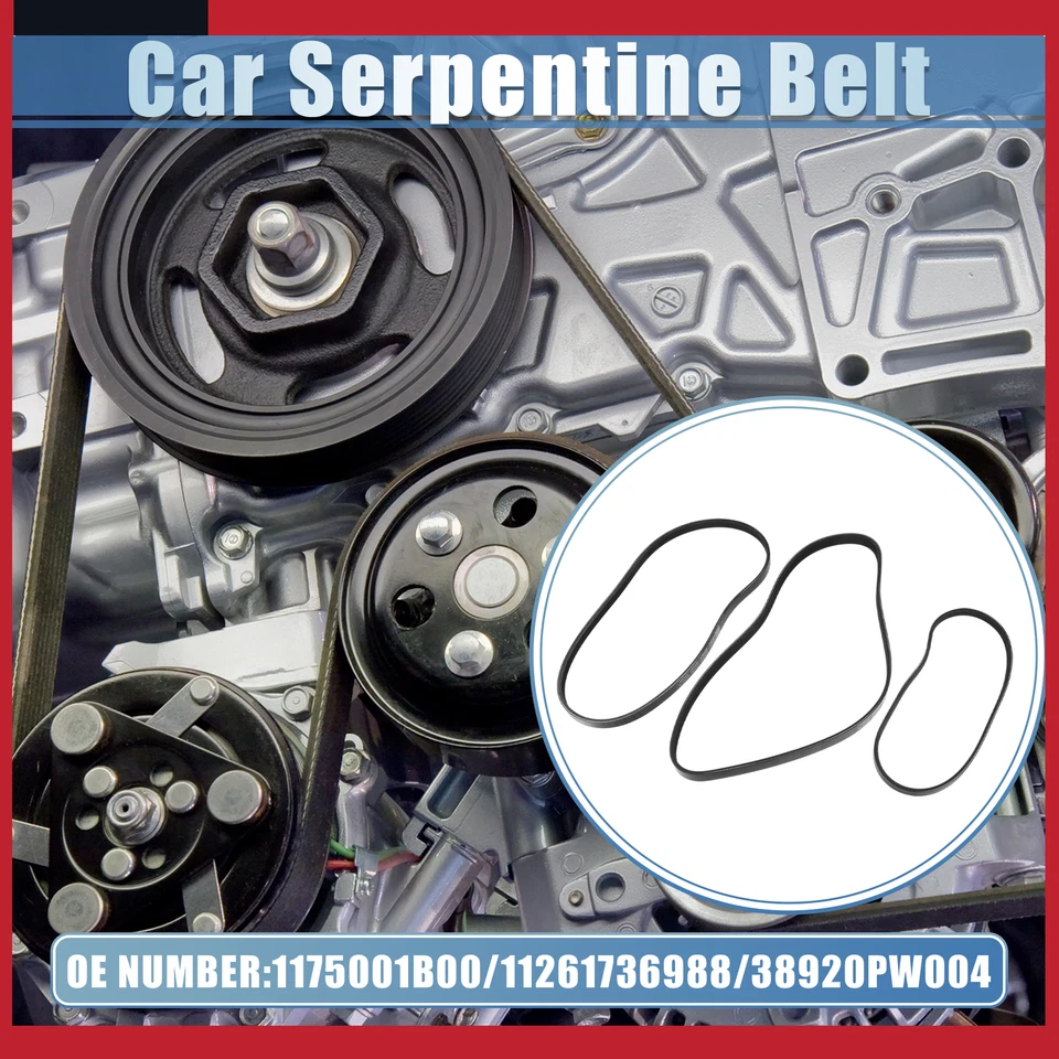 Pack de 3 Cinturón Serpentine Toyota Corolla 1993-1997 Nº1175001B00/11261736988 Foto 2 de 4