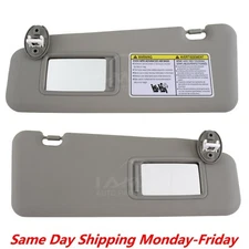 Left & Right Sun Visor PAIR GRAY for 2008-2013 Toyota Highlander w/vanity light 