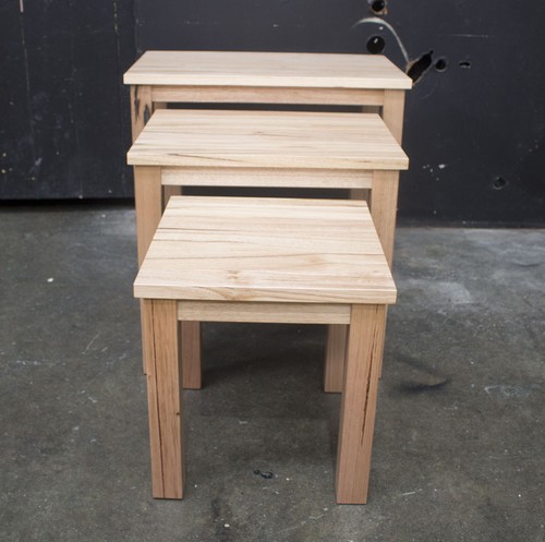 Anglesea - Solid Messmate Timber - Nest of 3 Side Tables - Australian Made - Picture 3 of 7