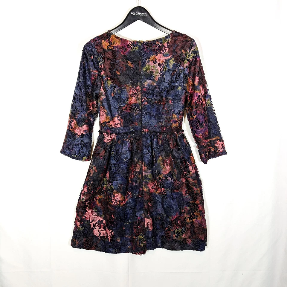 $495 Vestido Catherine Malandrino Burnout Encaje Floral Calce y Acampanado Tie Dye Talla 6 Foto 2 de 4