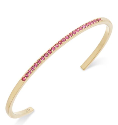 $44 KATE SPADE TOE THE LINE PINK CRYSTAL SKINNY CUFF BRACELET S107C - Picture 1 of 6