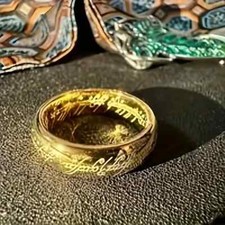 Lord of the Rings The One Ring LOTR TUNGSTEN STEEL SIZE 12 Ring on 18" Chain