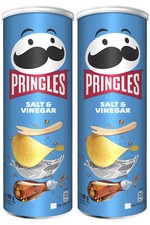 2 PRINGLES SALT VINEGAR Flavor Potato Chips Snacks Crisps Full Tube 165g 5.8oz