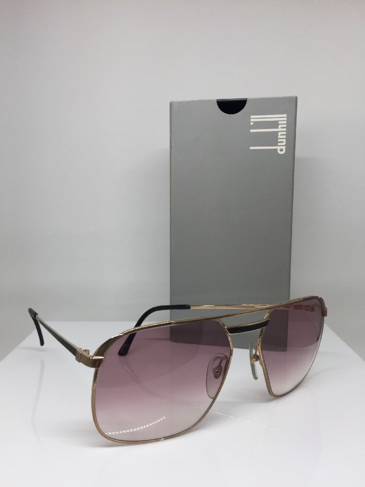 New Vintage Dunhill 6011 Sunglasses Aviator C. 49 Gold With