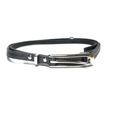 Express Women's Belt Medium-Large Heather Gray Leather Adjustable Skinny Ladies
